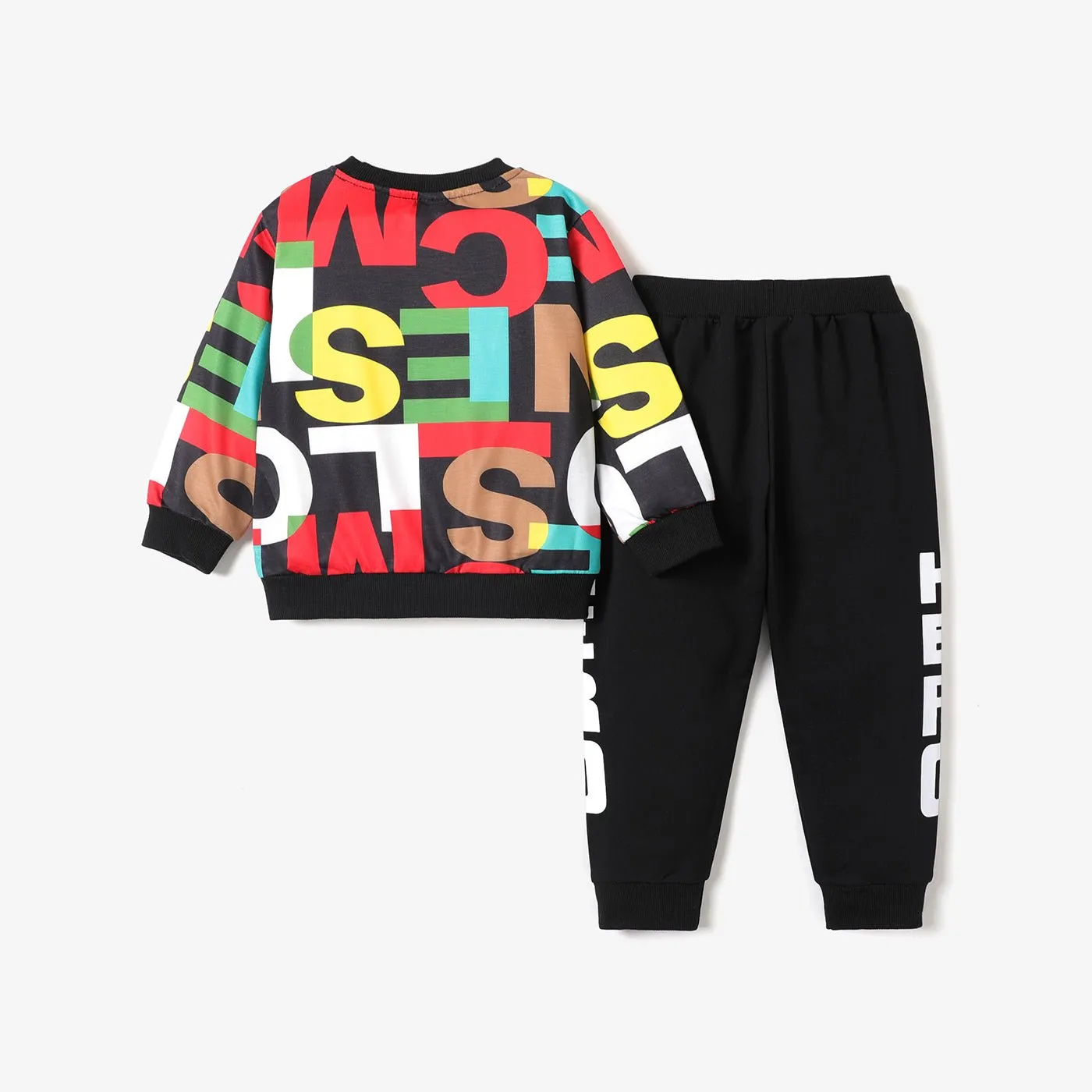 2-piece Toddler Boy Letter Print Pullover and Pants Set
