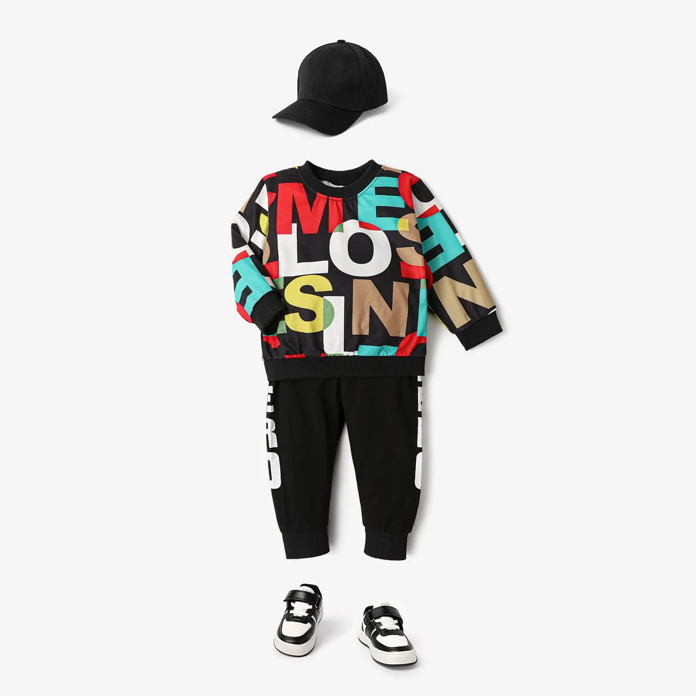 2-piece Toddler Boy Letter Print Pullover and Pants Set