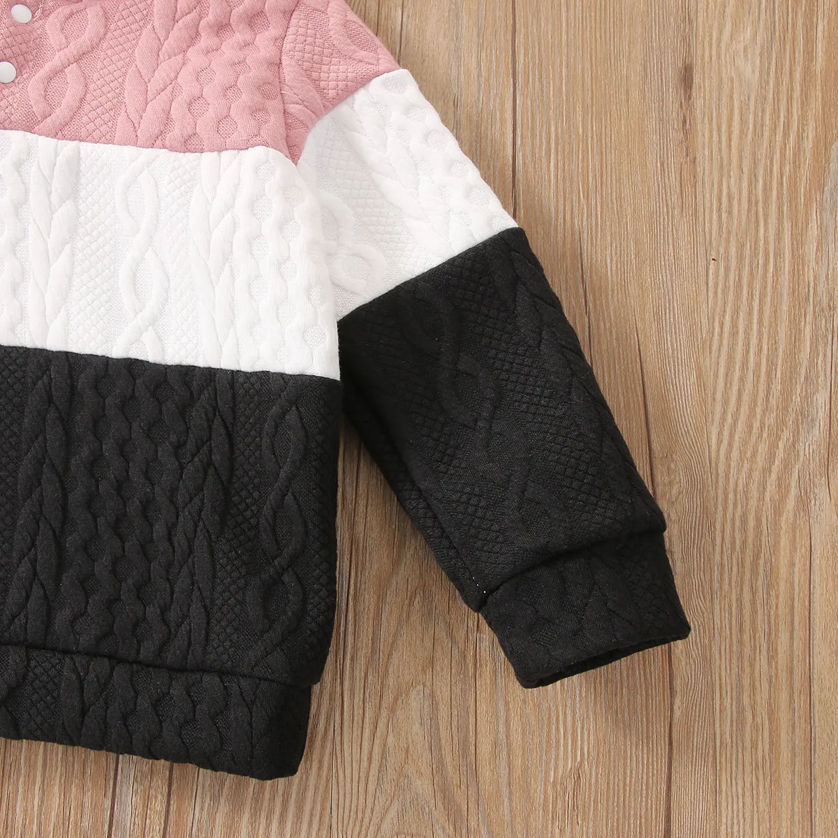 2-piece Toddler Girl/Boy Colorblock Hoodie Sweatshirt and Pants Set