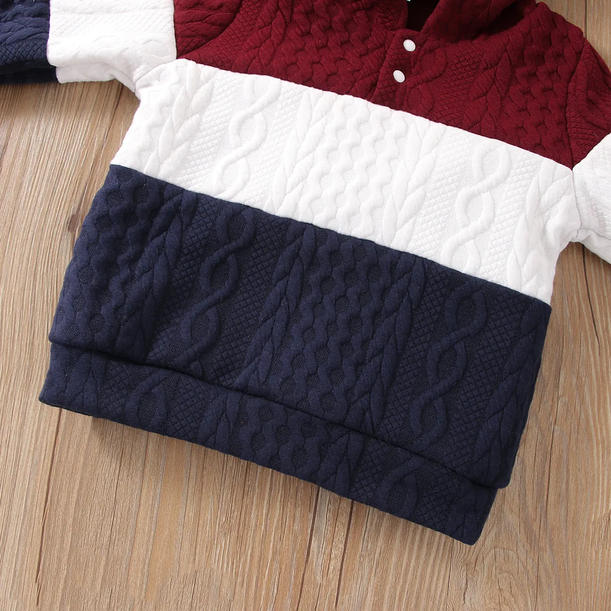 2-piece Toddler Girl/Boy Colorblock Hoodie Sweatshirt and Pants Set