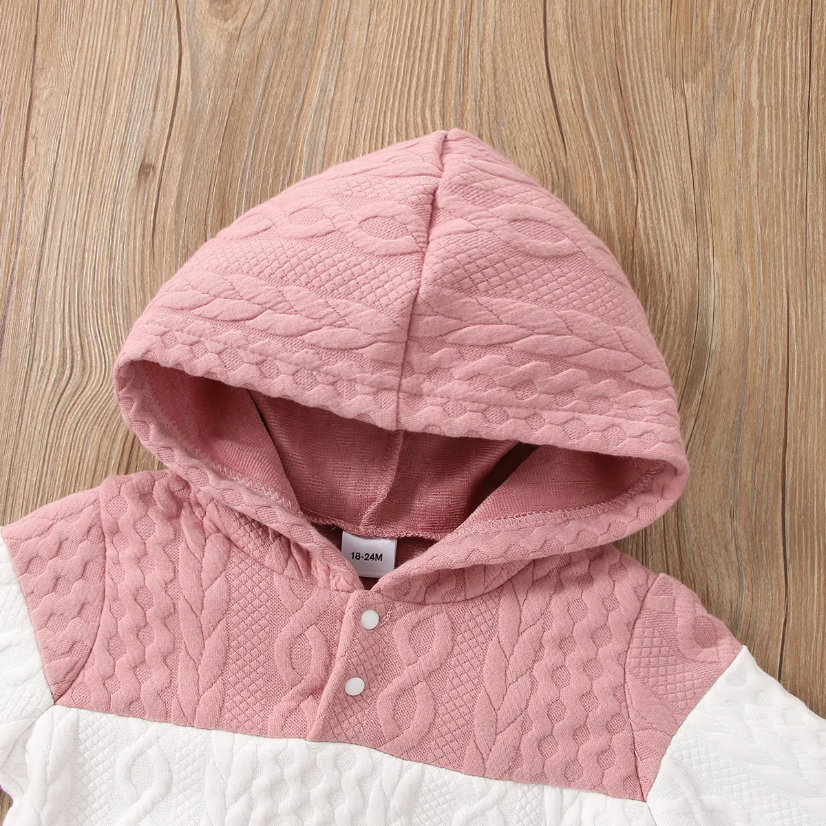 2-piece Toddler Girl/Boy Colorblock Hoodie Sweatshirt and Pants Set