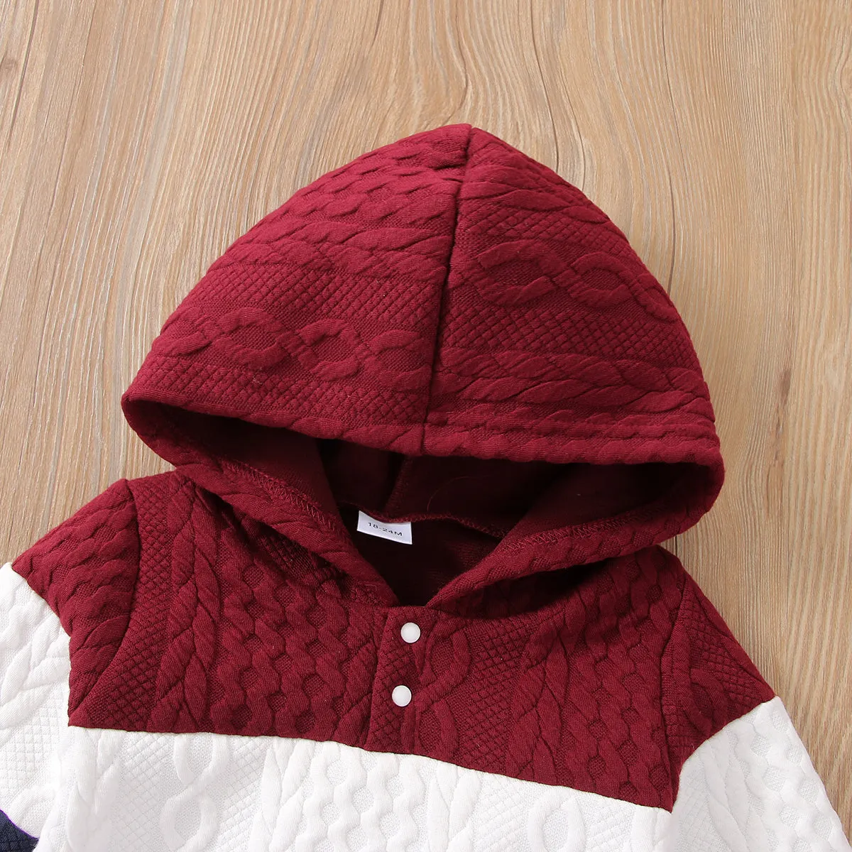 2-piece Toddler Girl/Boy Colorblock Hoodie Sweatshirt and Pants Set