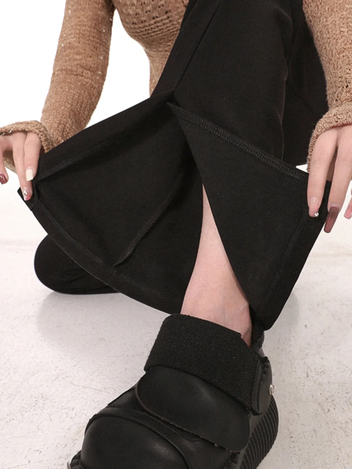 【24s Apr.】Black Split Flare Pants