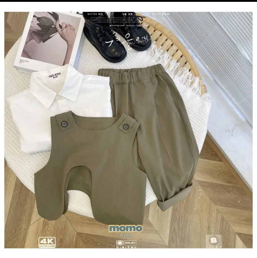 3-Pcs Casual Vest, Top & Pants Set