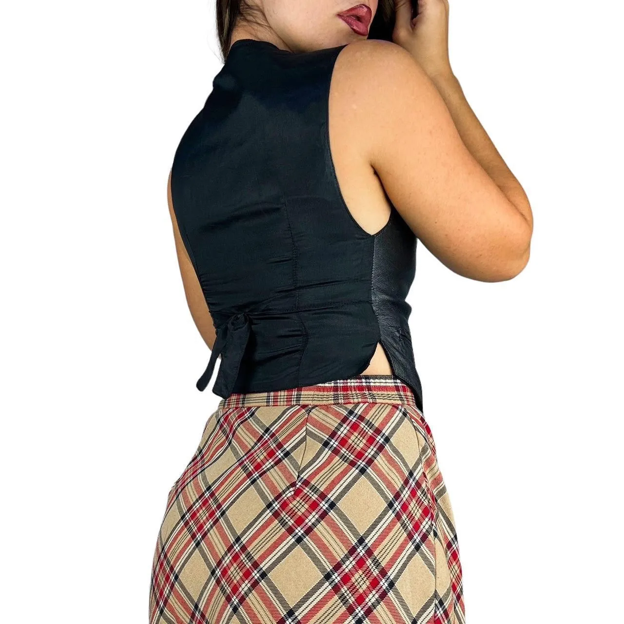 90s Leather Waistcoat Vest (S)