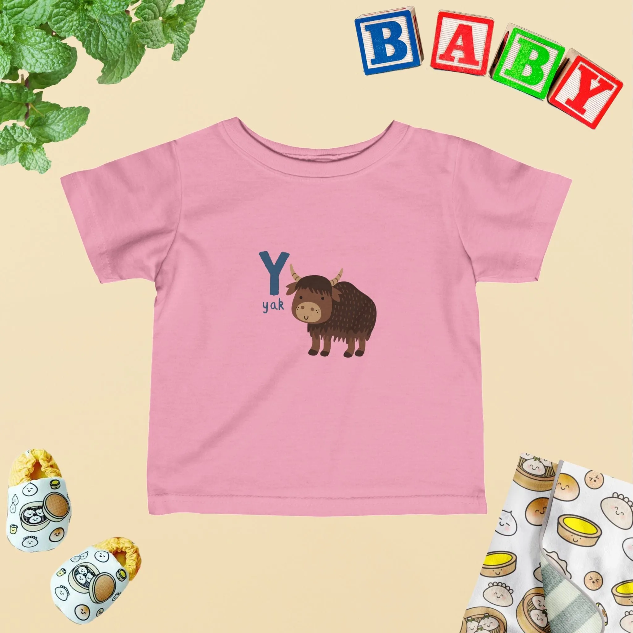 Animal Alphabet - Y for Yak Baby Tee - Unisex Graphic Tee for Babies