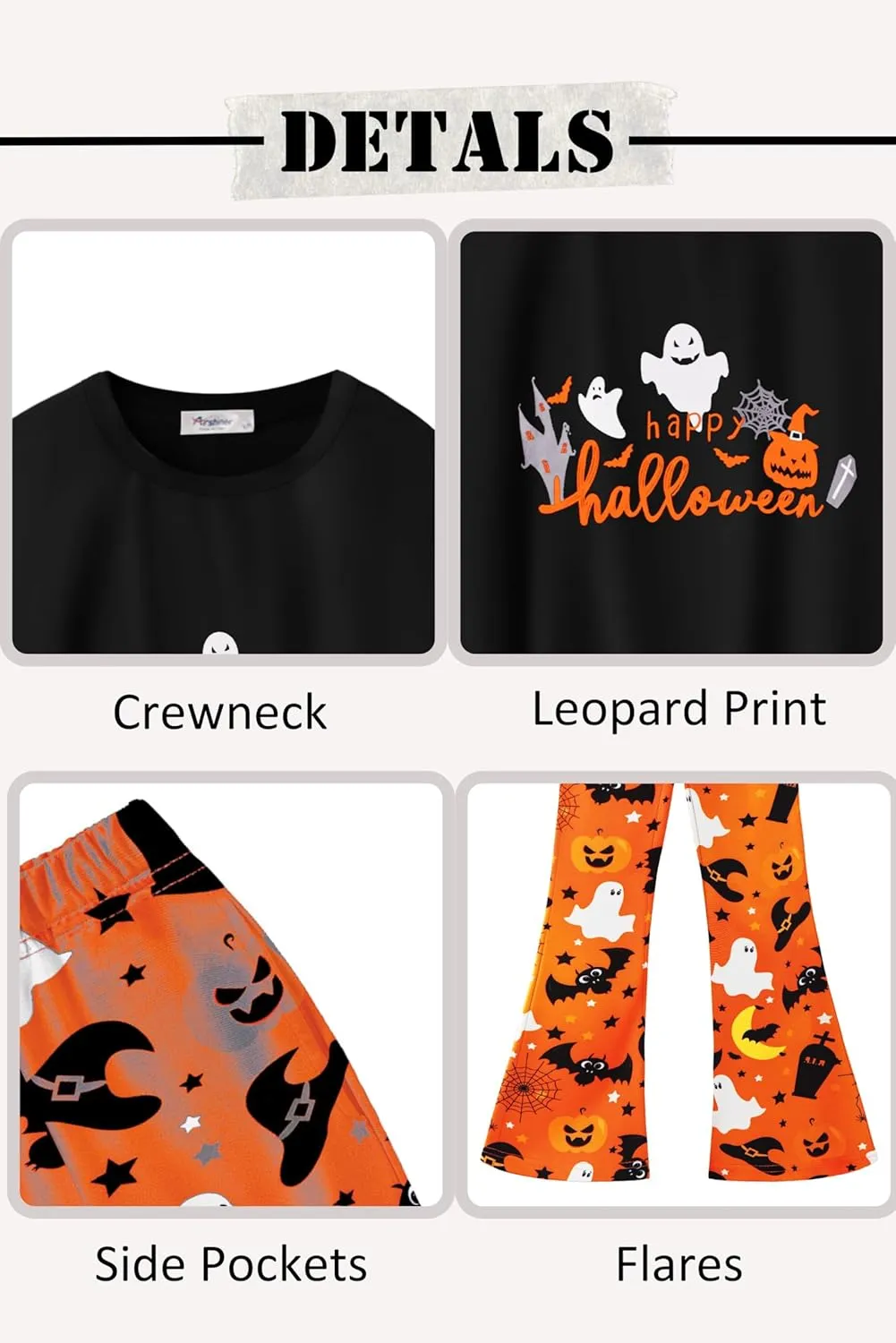 Arshiner 2 Piece Girl Outfits Fall Winter Sweatshirts and Bell Pant Set