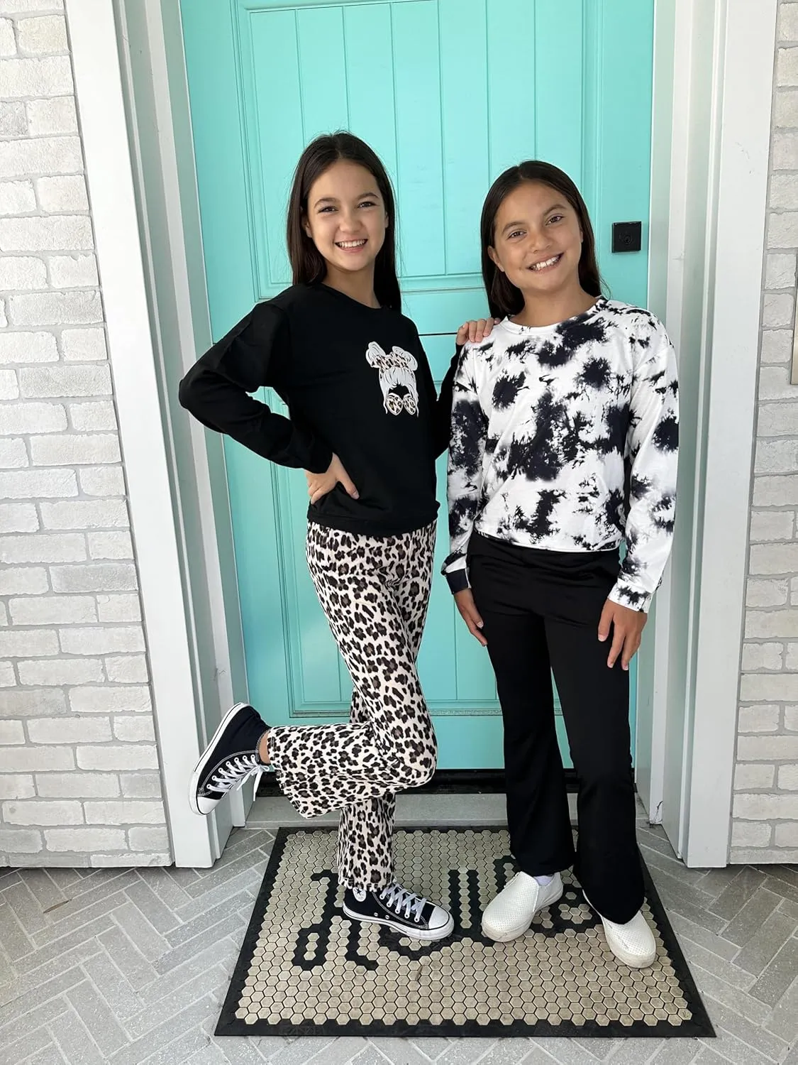 Arshiner 2 Piece Girl Outfits Fall Winter Sweatshirts and Bell Pant Set