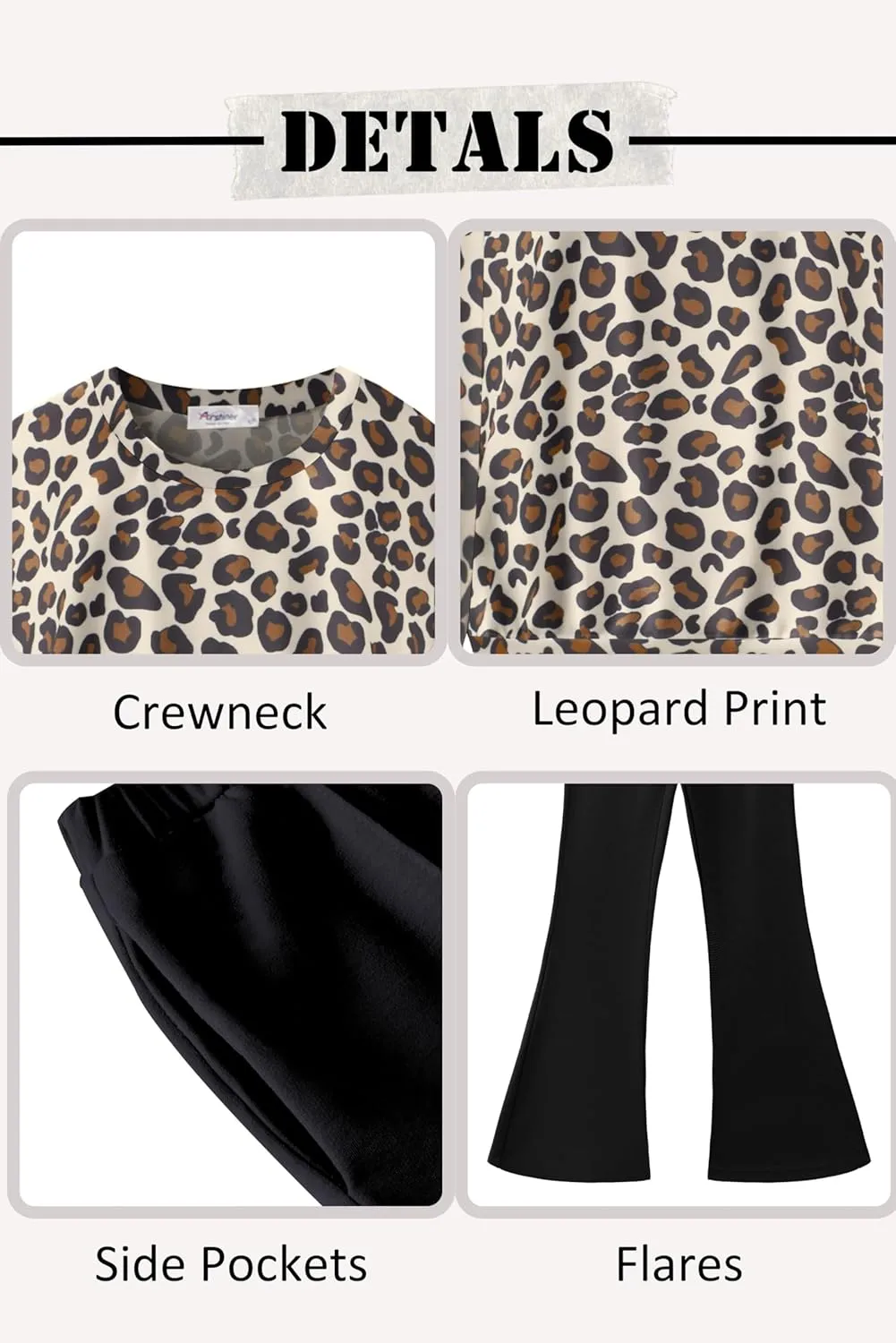 Arshiner 2 Piece Girl Outfits Fall Winter Sweatshirts and Bell Pant Set