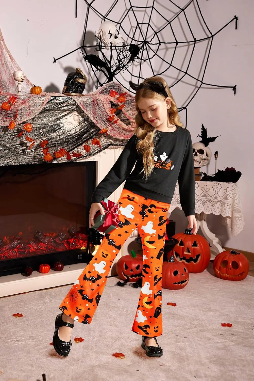 Arshiner 2 Piece Girl Outfits Fall Winter Sweatshirts and Bell Pant Set