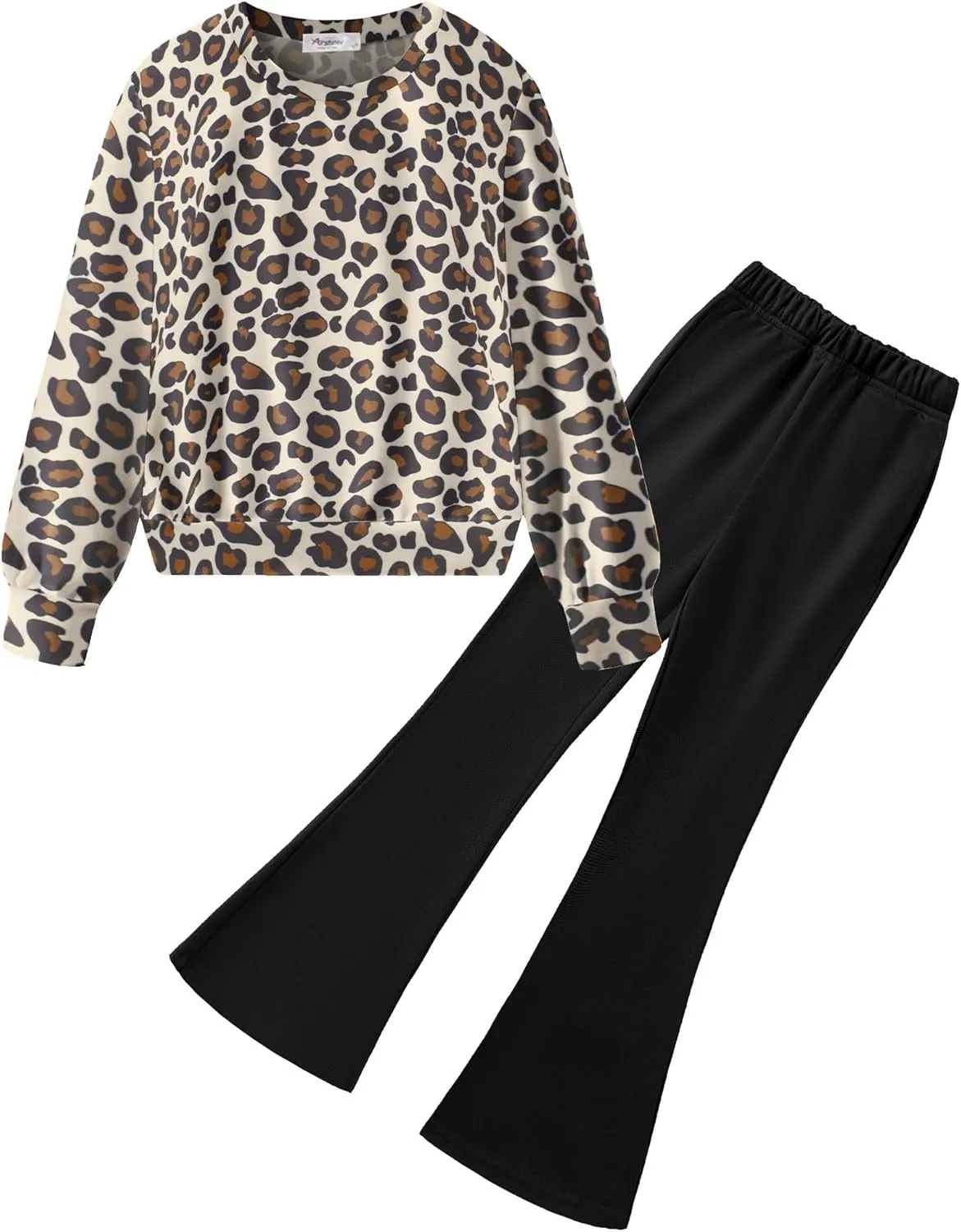 Arshiner 2 Piece Girl Outfits Fall Winter Sweatshirts and Bell Pant Set