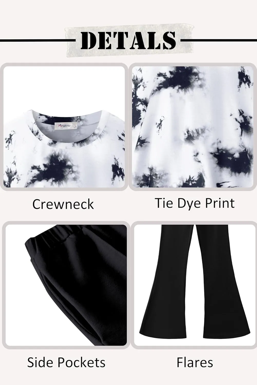 Arshiner 2 Piece Girl Outfits Fall Winter Sweatshirts and Bell Pant Set