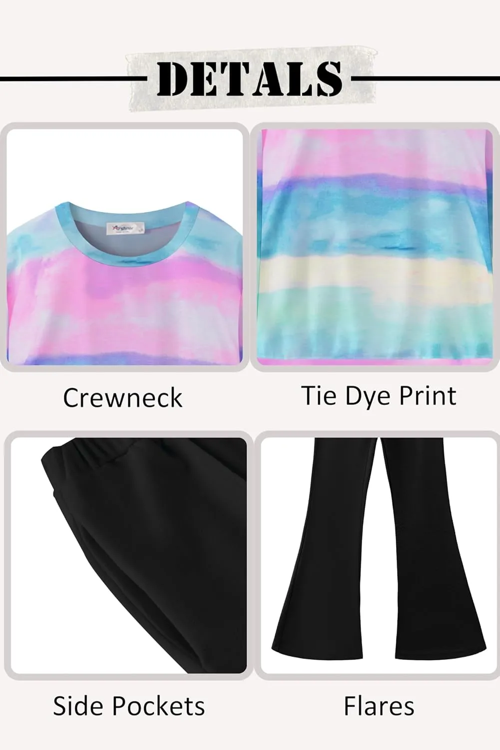 Arshiner 2 Piece Girl Outfits Fall Winter Sweatshirts and Bell Pant Set