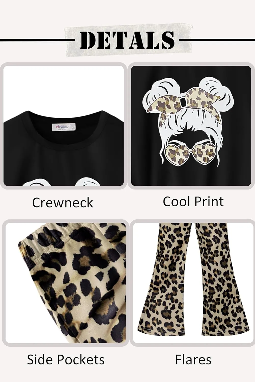 Arshiner 2 Piece Girl Outfits Fall Winter Sweatshirts and Bell Pant Set