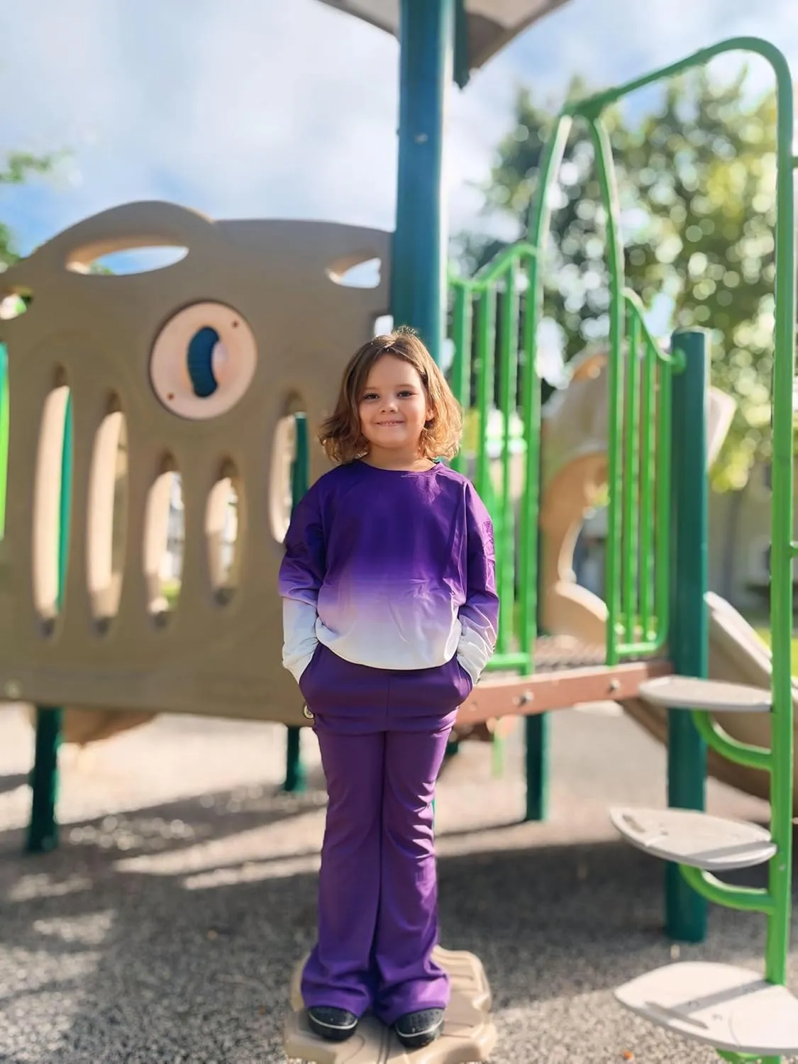 Arshiner 2 Piece Girl Outfits Fall Winter Sweatshirts and Bell Pant Set