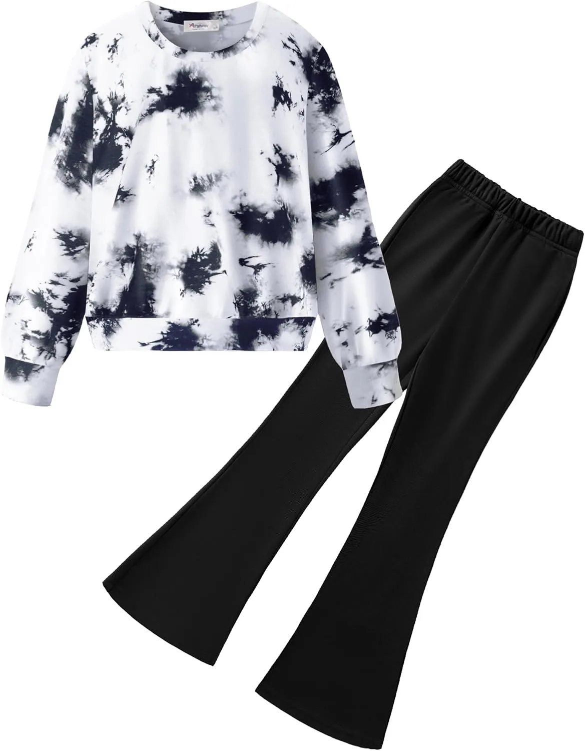 Arshiner 2 Piece Girl Outfits Fall Winter Sweatshirts and Bell Pant Set