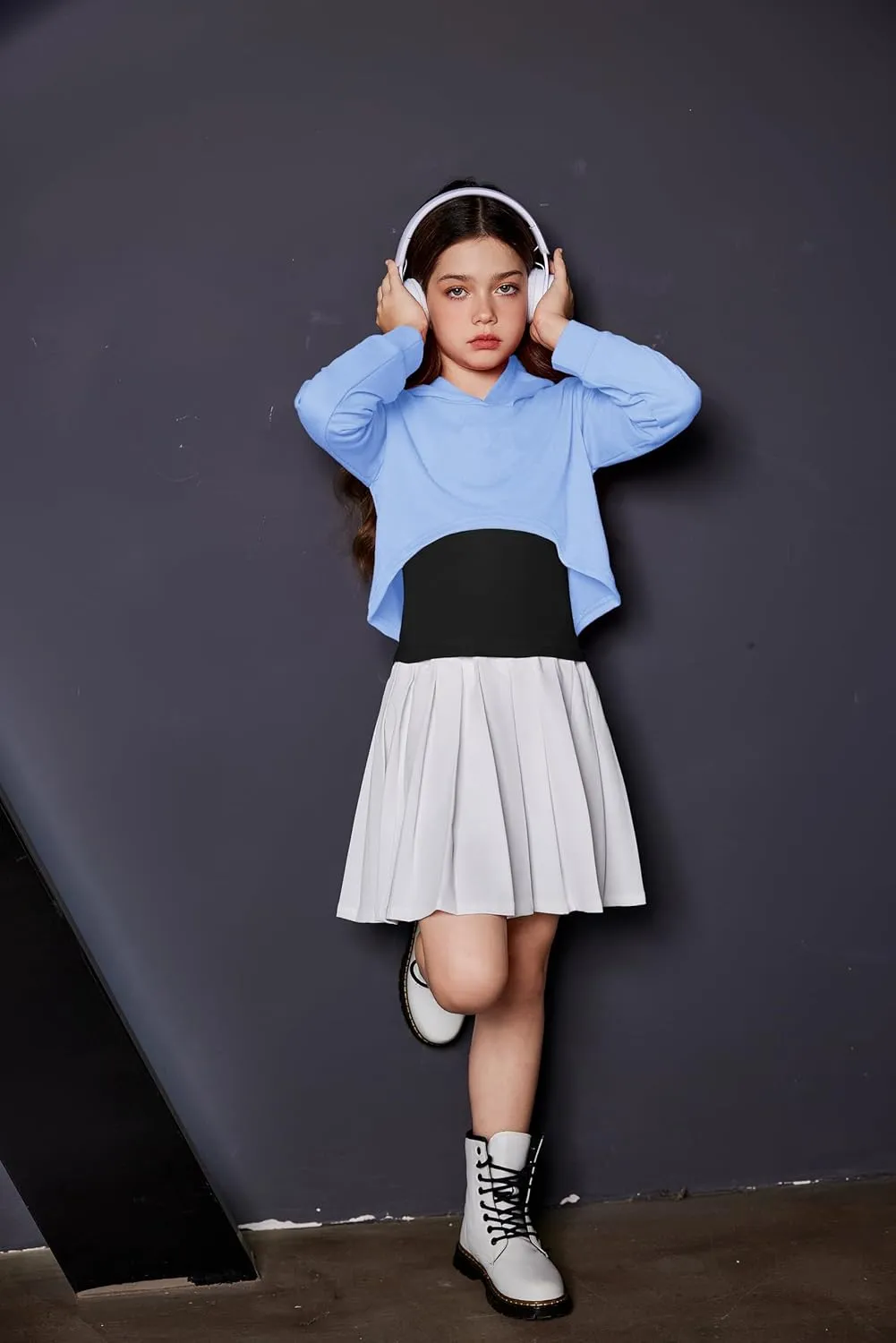Arshiner 3 Piece Girls Clothing Set Sweatsuits Crop Sweatshirt Hoodie