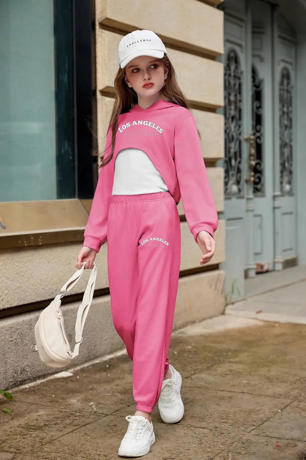 Arshiner 3 Piece Girls Clothing Set Sweatsuits Crop Sweatshirt Hoodie