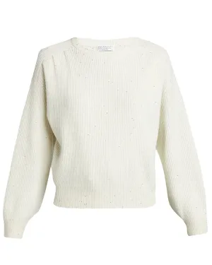 Bianco English Rib Sequined Pullover