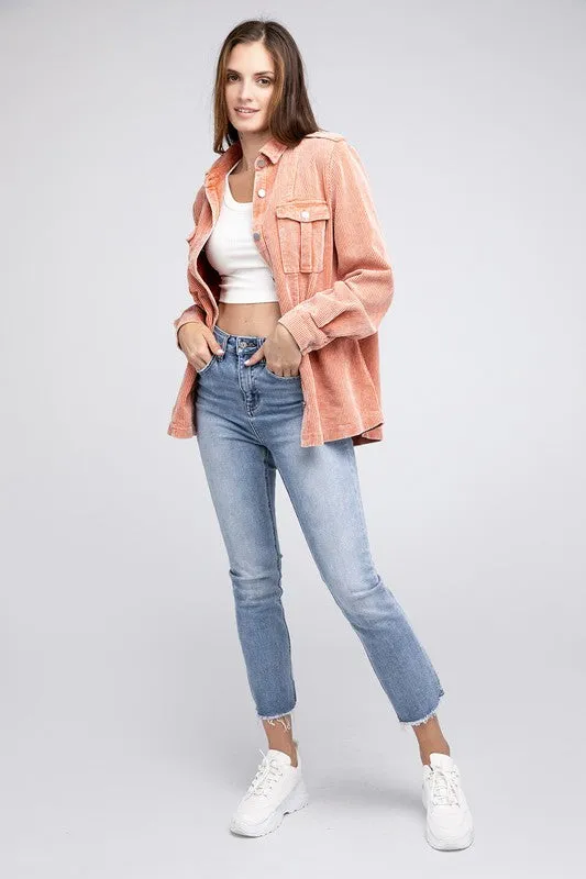 Bibi Corduroy Buttoned Down Jacket