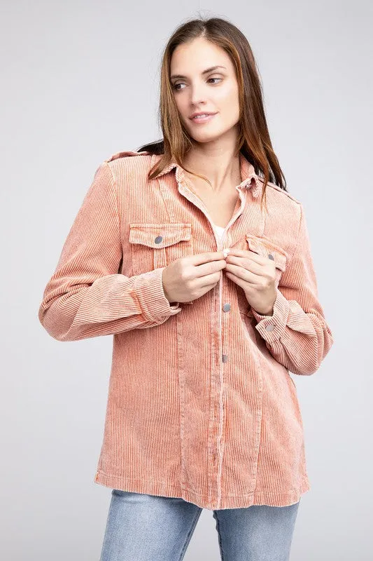 Bibi Corduroy Buttoned Down Jacket