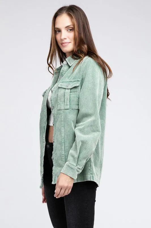 Bibi Corduroy Buttoned Down Jacket