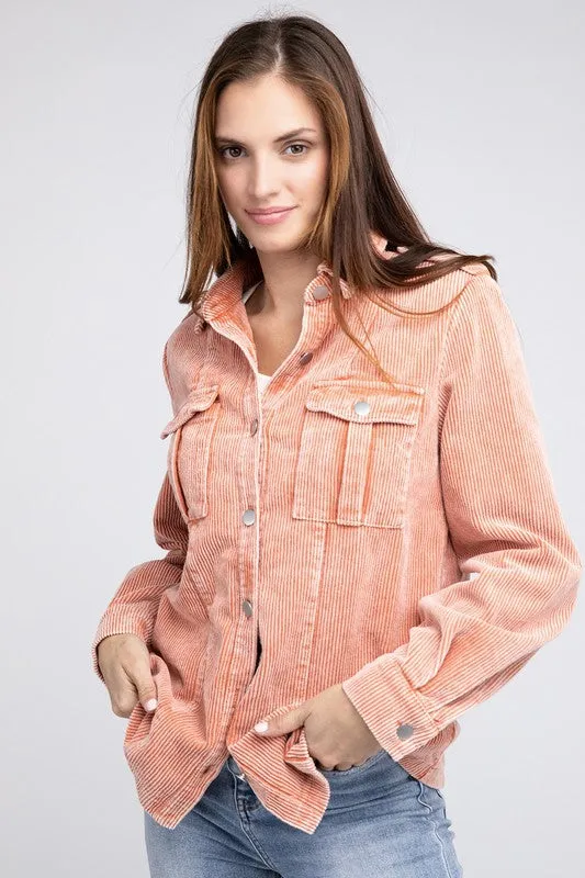 Bibi Corduroy Buttoned Down Jacket