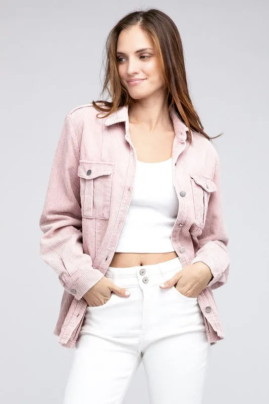 Bibi Corduroy Buttoned Down Jacket