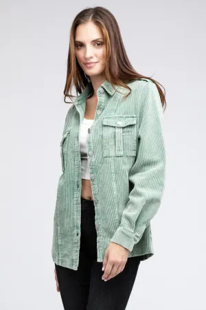 Bibi Corduroy Buttoned Down Jacket