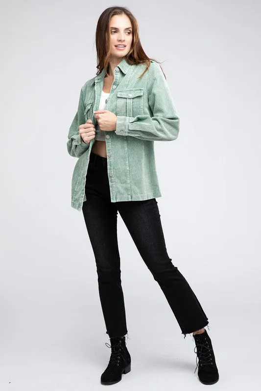 Bibi Corduroy Buttoned Down Jacket
