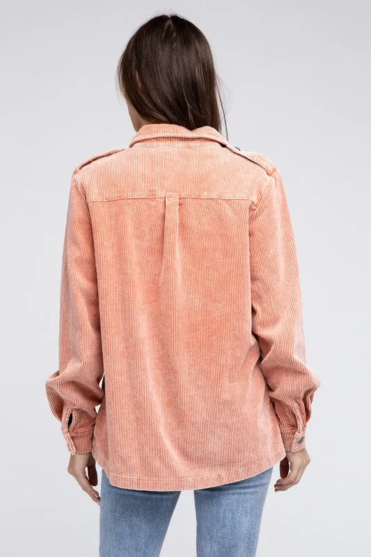 Bibi Corduroy Buttoned Down Jacket