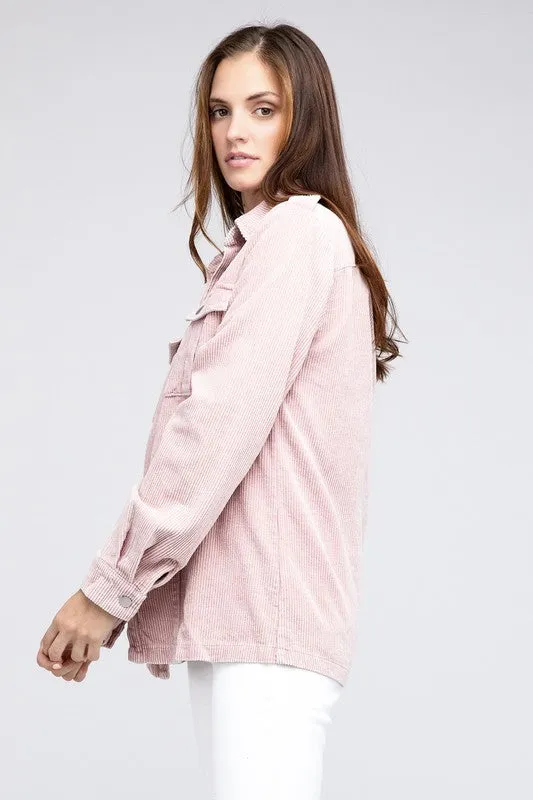 Bibi Corduroy Buttoned Down Jacket