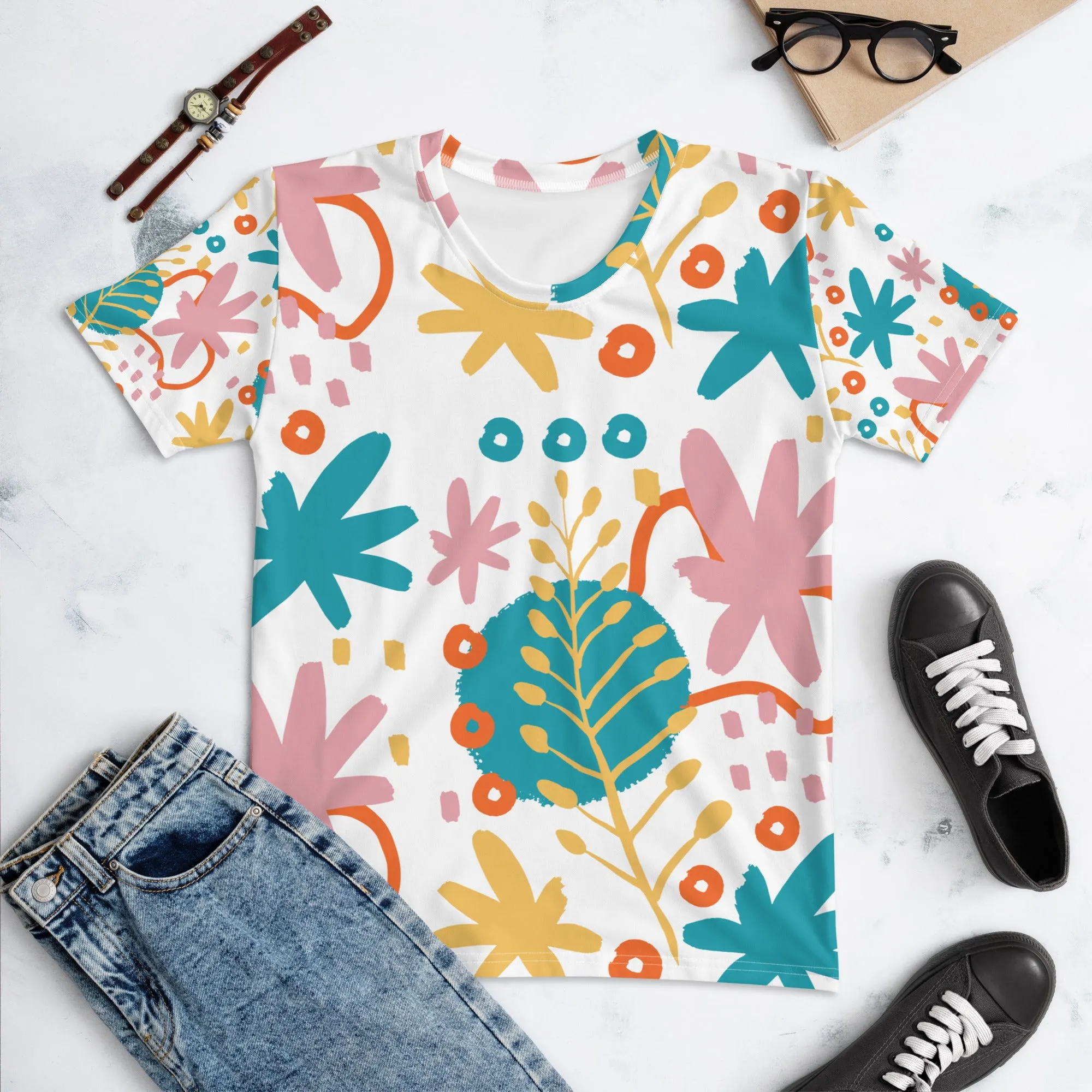 BOTANICAL Print Cropped Tee