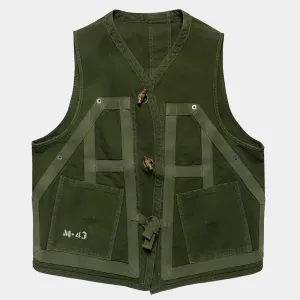 BZEN M.3069-MOBY RELAX FIT REVERSIBLE FLOATER VEST-ARMY GREEN