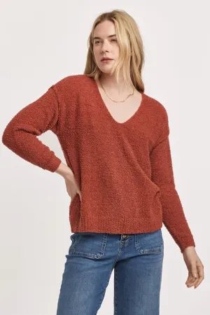 CALLEEN V NECK LONG SLEEVE RELAXED FIT SWEATER SWEET SAFFRON