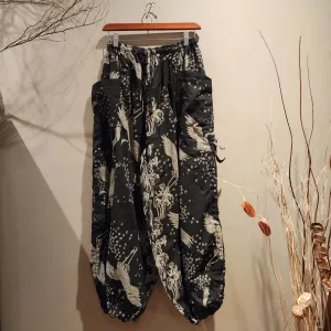 Comfy Pants - Black Crane Drawstring