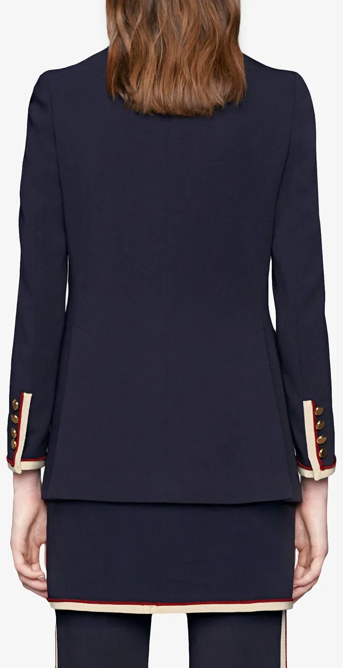 Contrast Blazer in Navy