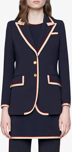 Contrast Blazer in Navy