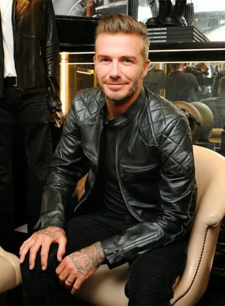 David Beckham Black Stylish Leather Jacket by TJS