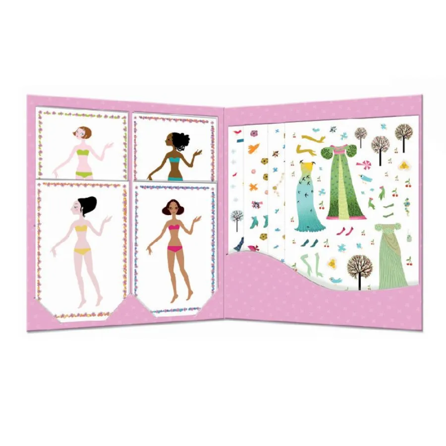 Djeco - Dresses Through Seasons Stickers And Paper Dolls