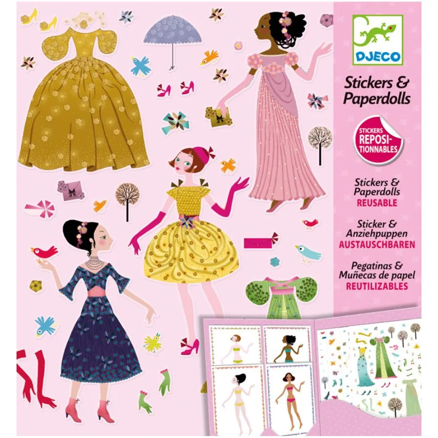 Djeco - Dresses Through Seasons Stickers And Paper Dolls