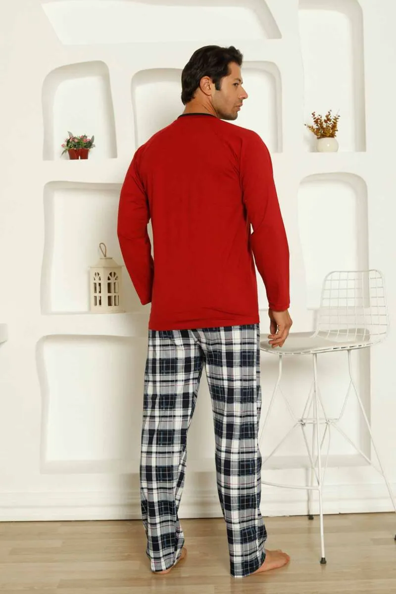 dreamy ekoseli kisa kollu v yaka cepli erkek pijama takimi