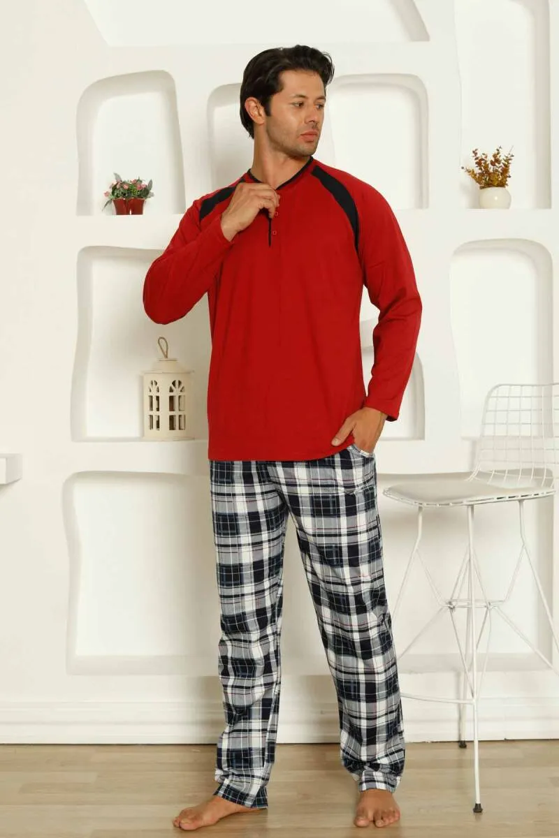 dreamy ekoseli kisa kollu v yaka cepli erkek pijama takimi