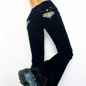 Early 2000s Black Corduroy Flare Pants