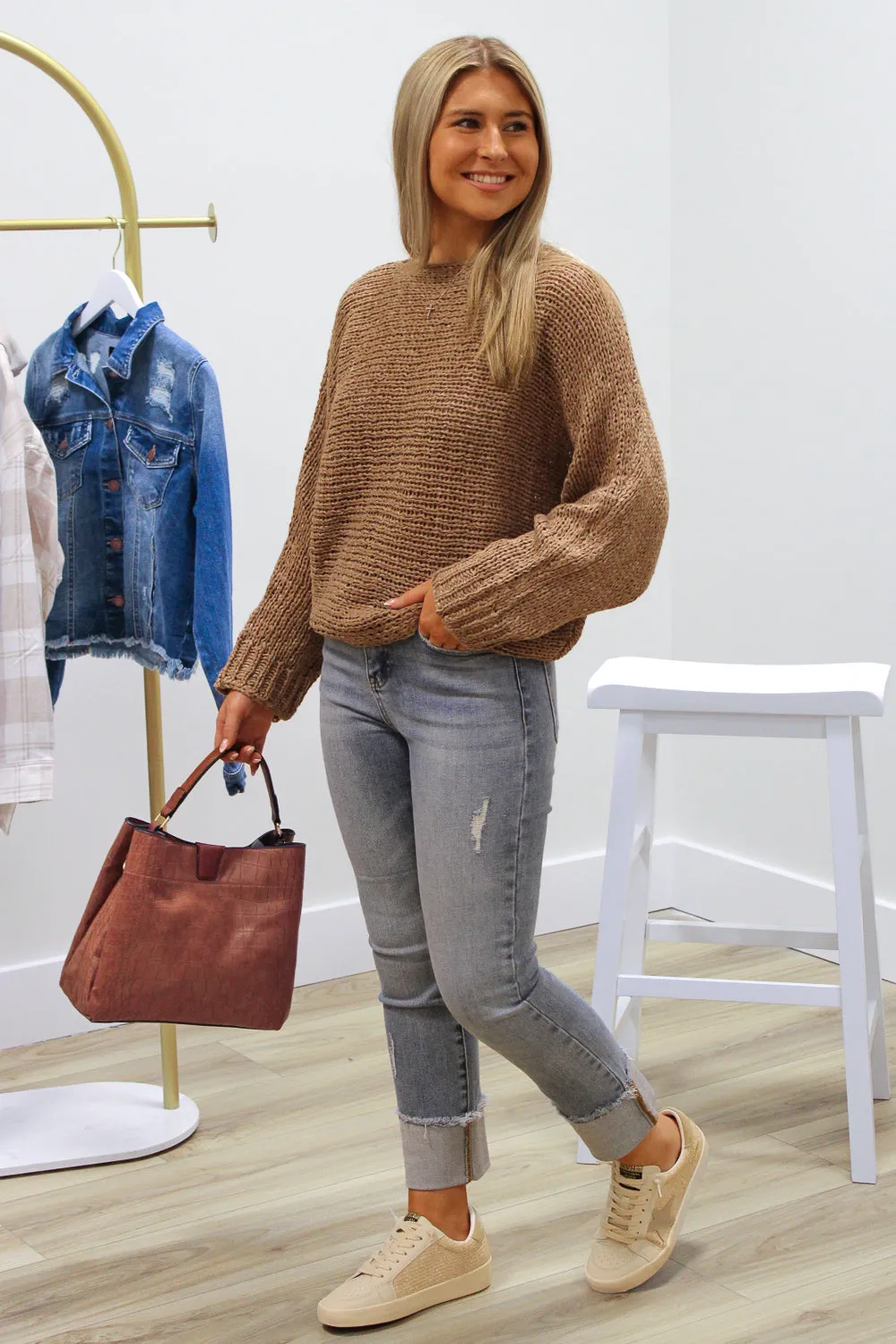 Enjoy The Moment Knit Sweater - Mocha