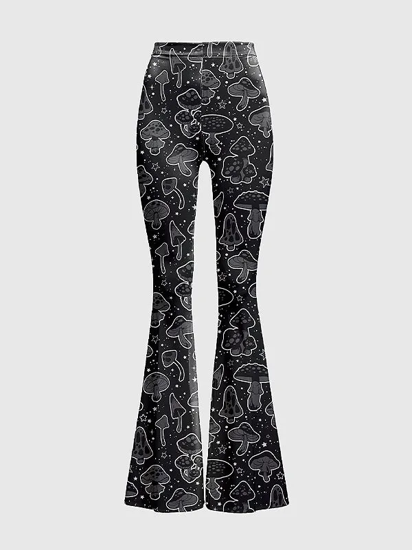 Fairy Grunge Mushroom Flare Pants