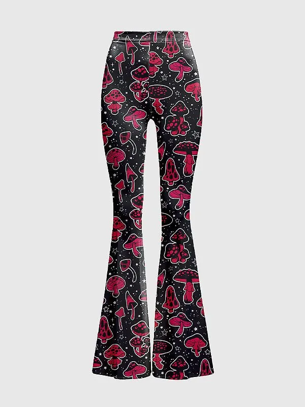 Fairy Grunge Mushroom Flare Pants