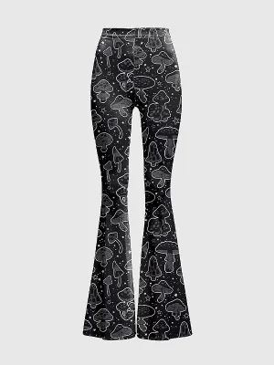 Fairy Grunge Mushroom Flare Pants