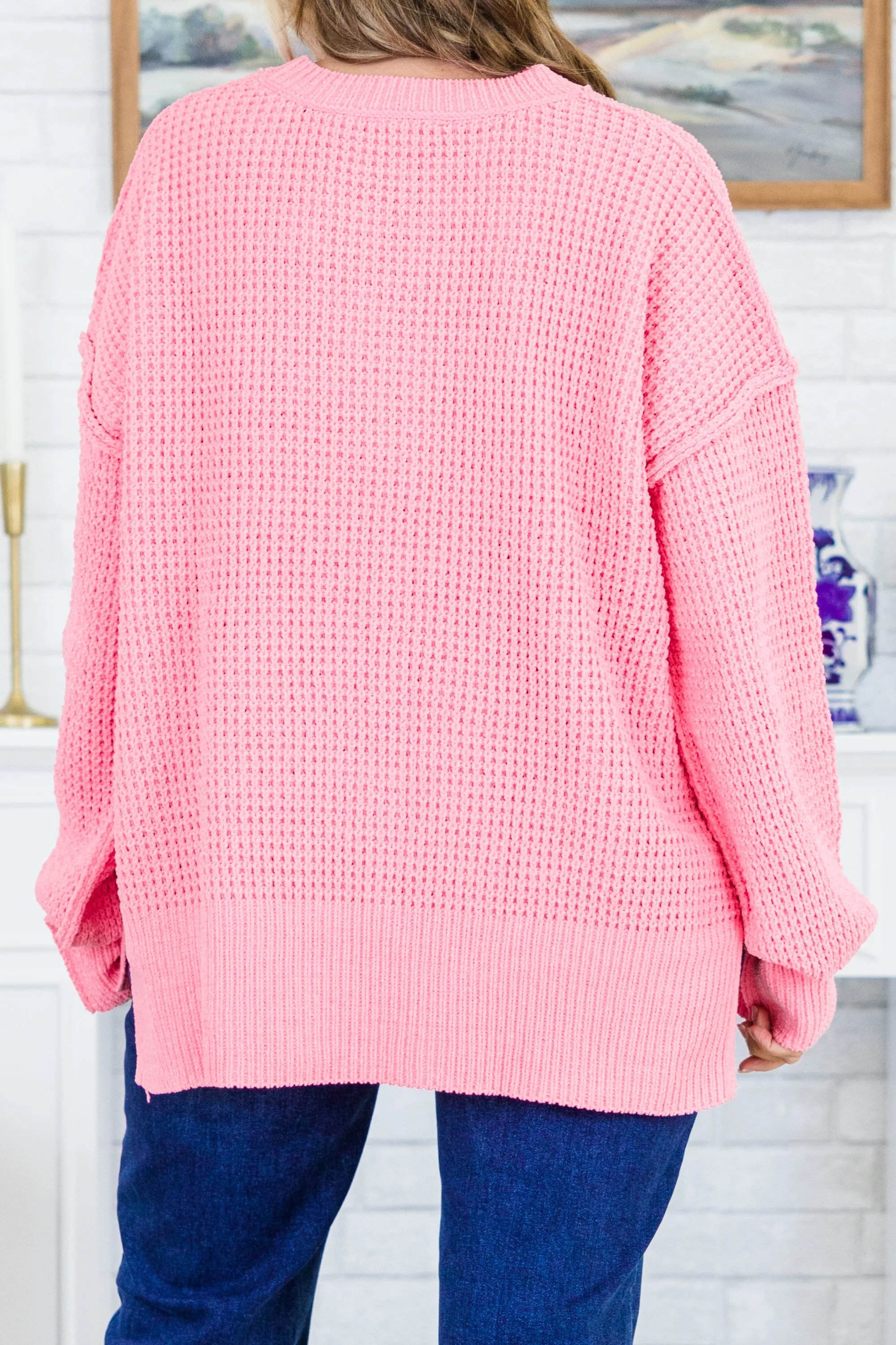 Falling Petals Pullover, Pink