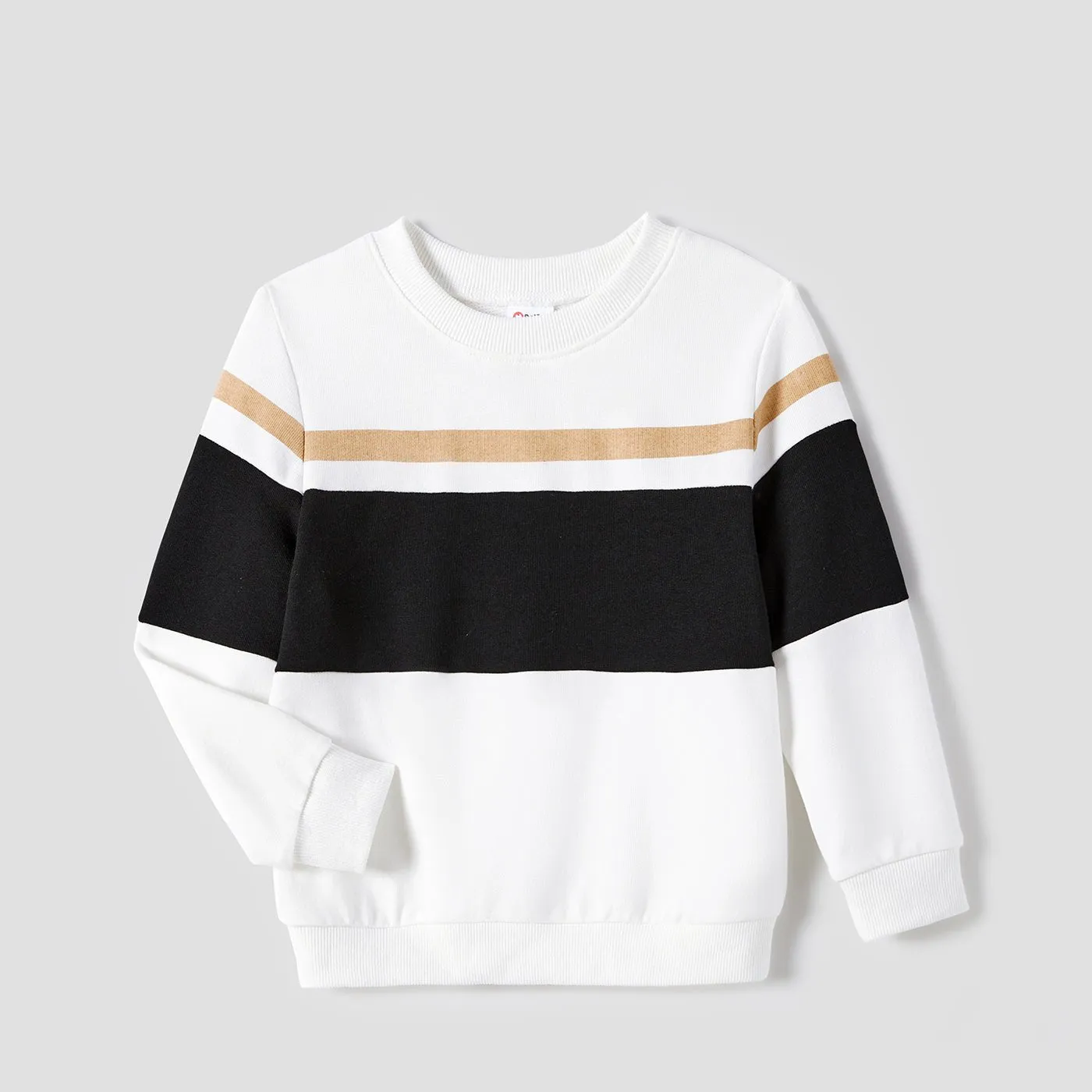 Family Matching Black-Almond Mesh Skirt and Classic Round Neck Long Sleeve Tops Sets